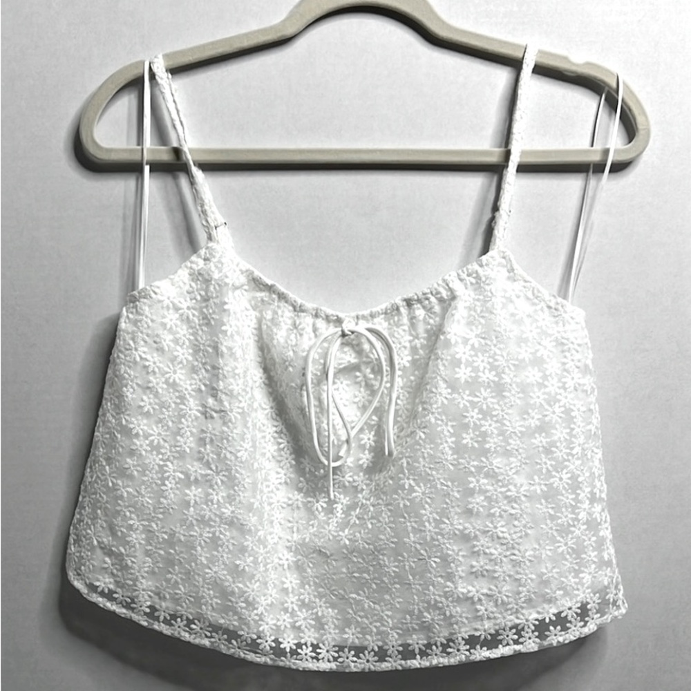 Heatherly Tamar Embroidery White Floral Cami Top Size Small - Picture 2 of 6